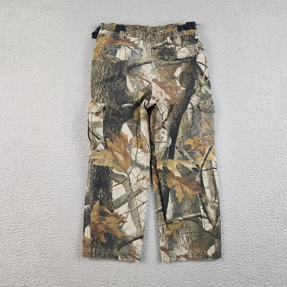 Realtree Camouflaged Pants Boy's Med 8 Hardwoods Cargo Pockets Outdoors Hunting - Picture 2 of 9